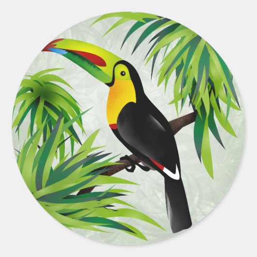 Oerwoud Toucan Ronde Sticker (Voorkant)
