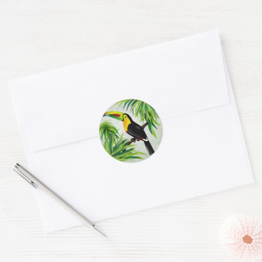 Oerwoud Toucan Ronde Sticker (Envelop)