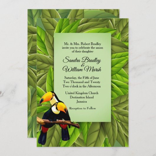 Oerwoud Toucans Weddenschap Kaart (Voorkant / Achterkant)