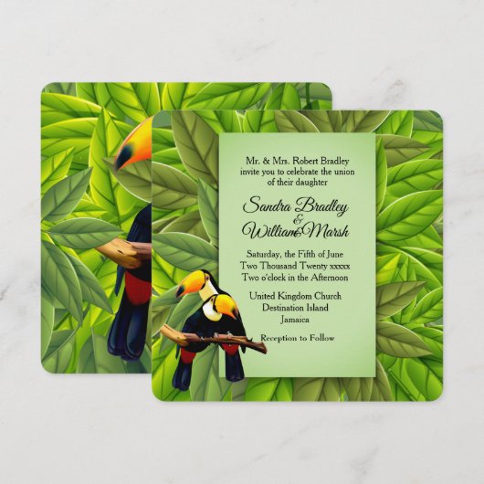 Oerwoud Toucans Weddenschap Kaart (Voorkant / Achterkant)