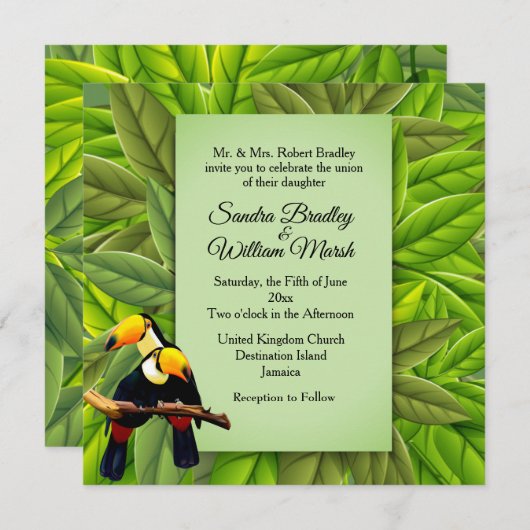 Oerwoud Toucans Weddenschap Kaart (Voorkant / Achterkant)