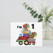 Oerwoud Train 1e Verjaardag T-shirts en geschenken Briefkaart (Staand voorkant)