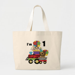 Oerwoud Train 1e Verjaardag T-shirts en geschenken Grote Tote Bag