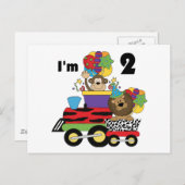 Oerwoud Train 2e Verjaardag T-shirts en geschenken Briefkaart (Voorkant / Achterkant)