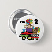 Oerwoud Train 2e Verjaardag T-shirts en geschenken Ronde Button 5,7 Cm (Voorkant /achterkant)