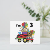 Oerwoud Train 3e Verjaardag Tshirts en geschenken Briefkaart (Staand voorkant)