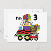 Oerwoud Train 3e Verjaardag Tshirts en geschenken Briefkaart (Voorkant / Achterkant)