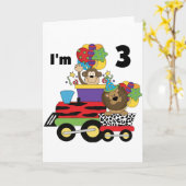 Oerwoud Train 3e Verjaardag Tshirts en geschenken Kaart (Gele Bloem)