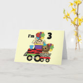 Oerwoud Train 3e Verjaardag Tshirts en geschenken Kaart (Gele Bloem)