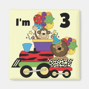 Oerwoud Train 3e Verjaardag Tshirts en geschenken Magneet