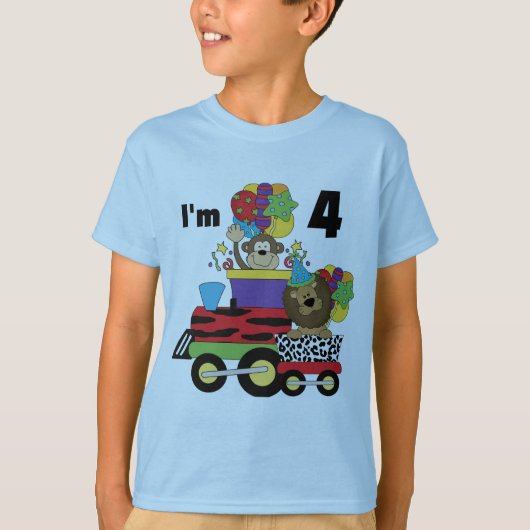 Oerwoud Train 4e Verjaardag Tshirts en geschenken (Voorkant)