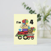 Oerwoud Train 4e Verjaardag Tshirts en geschenken Briefkaart (Staand voorkant)