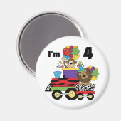 Oerwoud Train 4e Verjaardag Tshirts en geschenken Magneet (Voorkant / Achterkant)