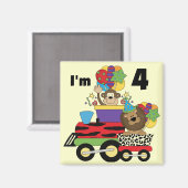 Oerwoud Train 4e Verjaardag Tshirts en geschenken Magneet (Voorkant / Achterkant)