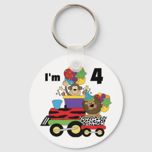 Oerwoud Train 4e Verjaardag Tshirts en geschenken Sleutelhanger