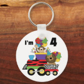 Oerwoud Train 4e Verjaardag Tshirts en geschenken Sleutelhanger (Voorkant)