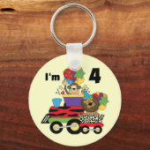 Oerwoud Train 4e Verjaardag Tshirts en geschenken Sleutelhanger (Voorkant)
