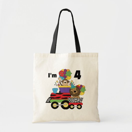 Oerwoud Train 4e Verjaardag Tshirts en geschenken Tote Bag (Voorkant)