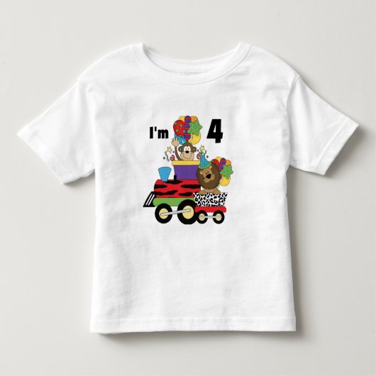 Oerwoud Train 4th Birthday Tshirts en cadeaus (Voorkant)