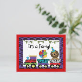 Oerwoud trein party uitnodigingen (Staand voorkant)