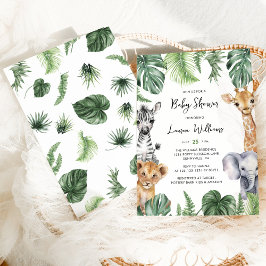Oerwoud Tropical Safari Animals Baby shower Kaart