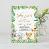 Oerwoud Tropical Safari Animals Baby shower Kaart (Staand voorkant)