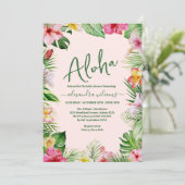 Oerwoud tropisch bloemig baby shower kaart (Staand voorkant)