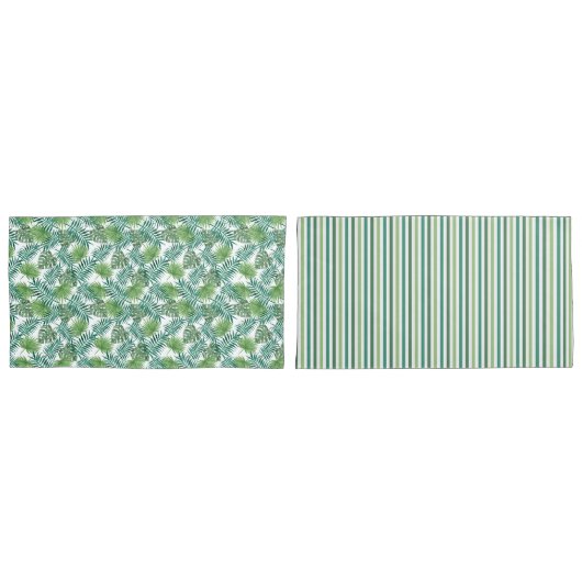 Oerwoud Tropische palmplanken en strips Kussensloop (Voorkant-Set)