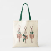 Oerwoud Tropische Planten Macrame Hanger Illustrat Tote Bag (Achterkant)
