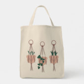 Oerwoud Tropische Planten Macrame Hanger Illustrat Tote Bag (Achterkant)