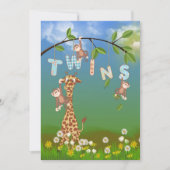 Oerwoud Twin Baby shower Kaart (Voorkant)