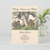 Oerwoud van apen Genderneutraal Baby shower per po Kaart (Staand voorkant)