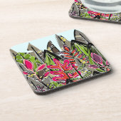 oerwoud van bladeren en veren bier onderzetter (Linkerzijde)