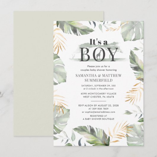 Oerwoud van bosdieren Varkens Baby shower Kaart (Voorkant / Achterkant)