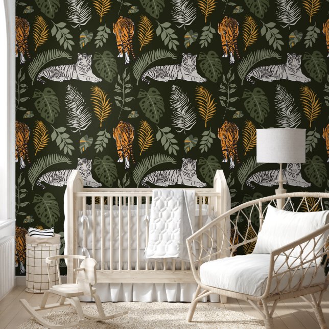 Oerwoud van de Witte Tijger Behang (Kinderen)