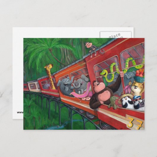 Oerwoud van dieren briefkaart (Voorkant / Achterkant)