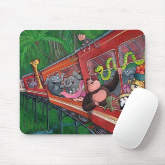 Oerwoud van dieren muismat (Met muis)