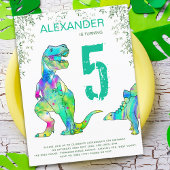 Oerwoud van Dinosaur 5e verjaardag van de Birthday Uitnodiging Briefkaart