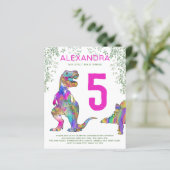 Oerwoud van Dinosaur 5e verjaardag van de roze beg (Staand voorkant)