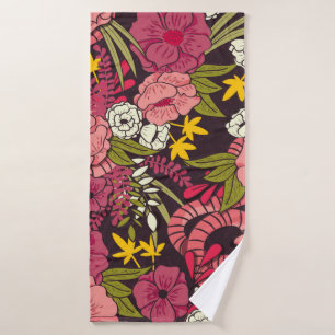 Oerwoud van Floral met een smakerspatroon, tropisc Badhanddoek