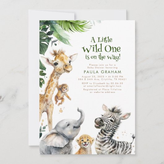 Oerwoud van kleine dieren Safari Wild Cute Baby sh Kaart (Voorkant)