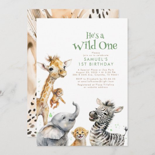 Oerwoud van kleine dieren Safari Wilde een eerste  Kaart (Voorkant / Achterkant)