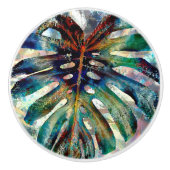 Oerwoud van Monstera Keramische Knop (Voorkant)