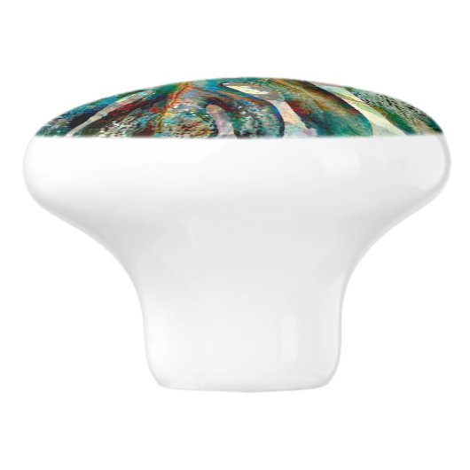 Oerwoud van Monstera Keramische Knop (Zijkant)