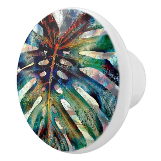 Oerwoud van Monstera Keramische Knop (Rechts)