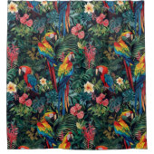 Oerwoud van papegaai douchegordijn (Voorkant)