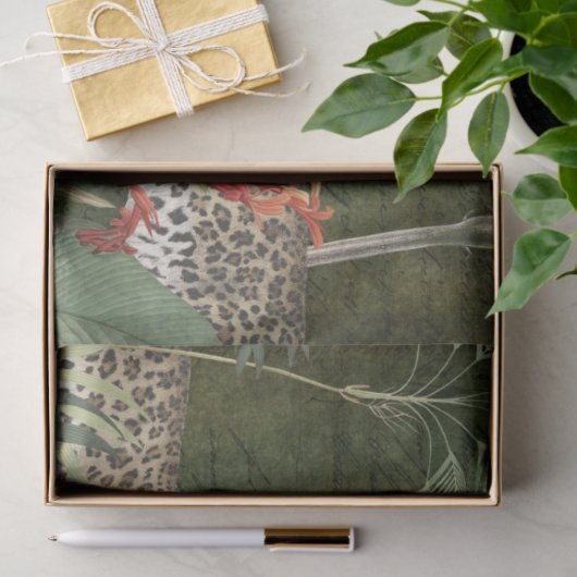 Oerwoud van Tropische Floral-Leopard Tissuepapier (Geschenk)