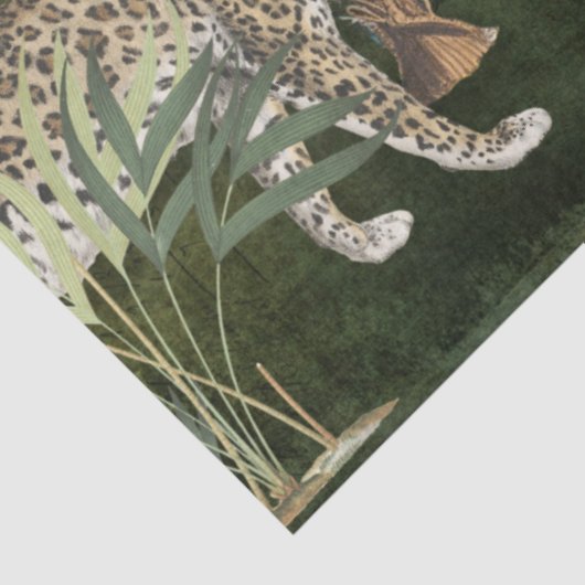 Oerwoud van Tropische Floral-Leopard Tissuepapier (Detail)