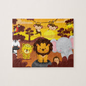 Oerwoud van wilde dieren Kinder puzzel Legpuzzel (Horizontaal)