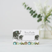 Oerwoud van wilde dieren Mama Elephant Safari Contactkaartje (Staand voorkant)